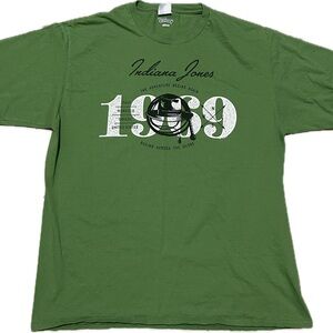 Disney Indiana Jones 1969 Racing Across The Globe Green Graphic Tee Shirt XL